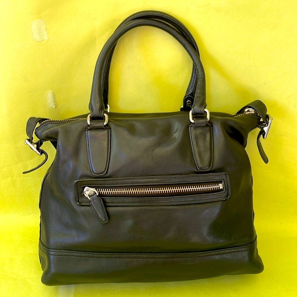 Vintage black/silver Coach large leather bag - Picture 8 of 15